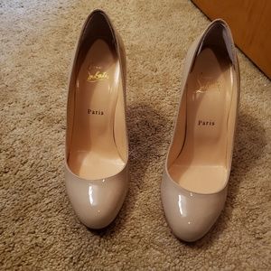 Christian Louboutin Nude Patent Filo Pumps 40